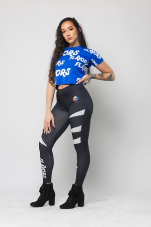 Image of Blue FLAVORS All Over Crop Too