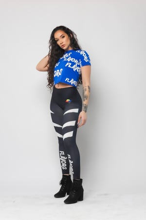 Image of Blue FLAVORS All Over Crop Too