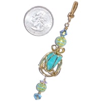 Image 4 of Blue Peruvian Opal Wire Wrapped 14K GF Pendant 