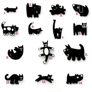 Image of Flat Cats & Flat Dogs Pins - Exclusive to the Crafty Squirrel!