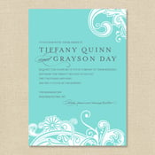 Image of {Tiffany} Elegant Swirl Wedding Invitation