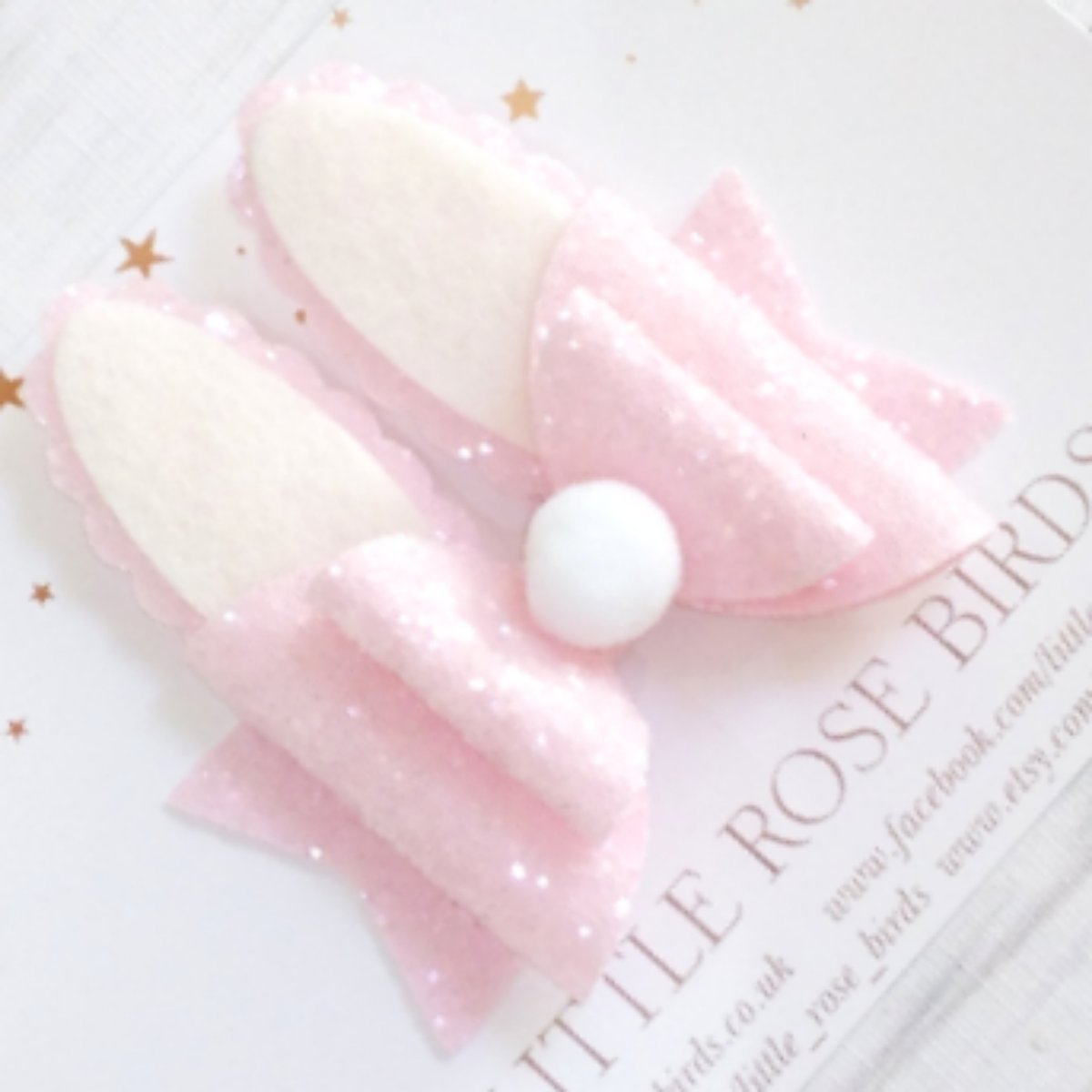 Image of Pink Glitter Bunny Bow 