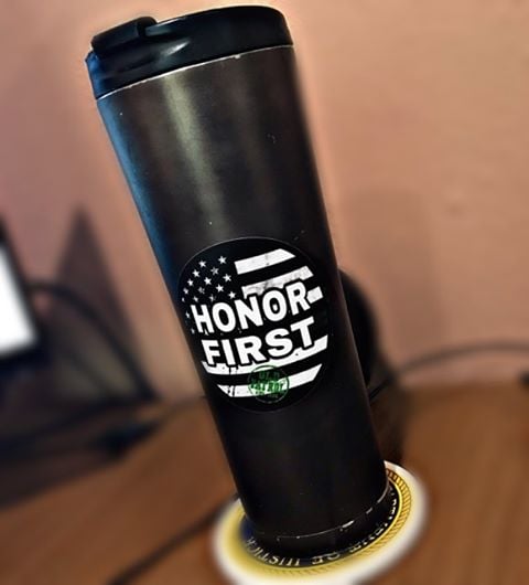 Image of HONOR FIRST ~ GREEN LINE DECAL