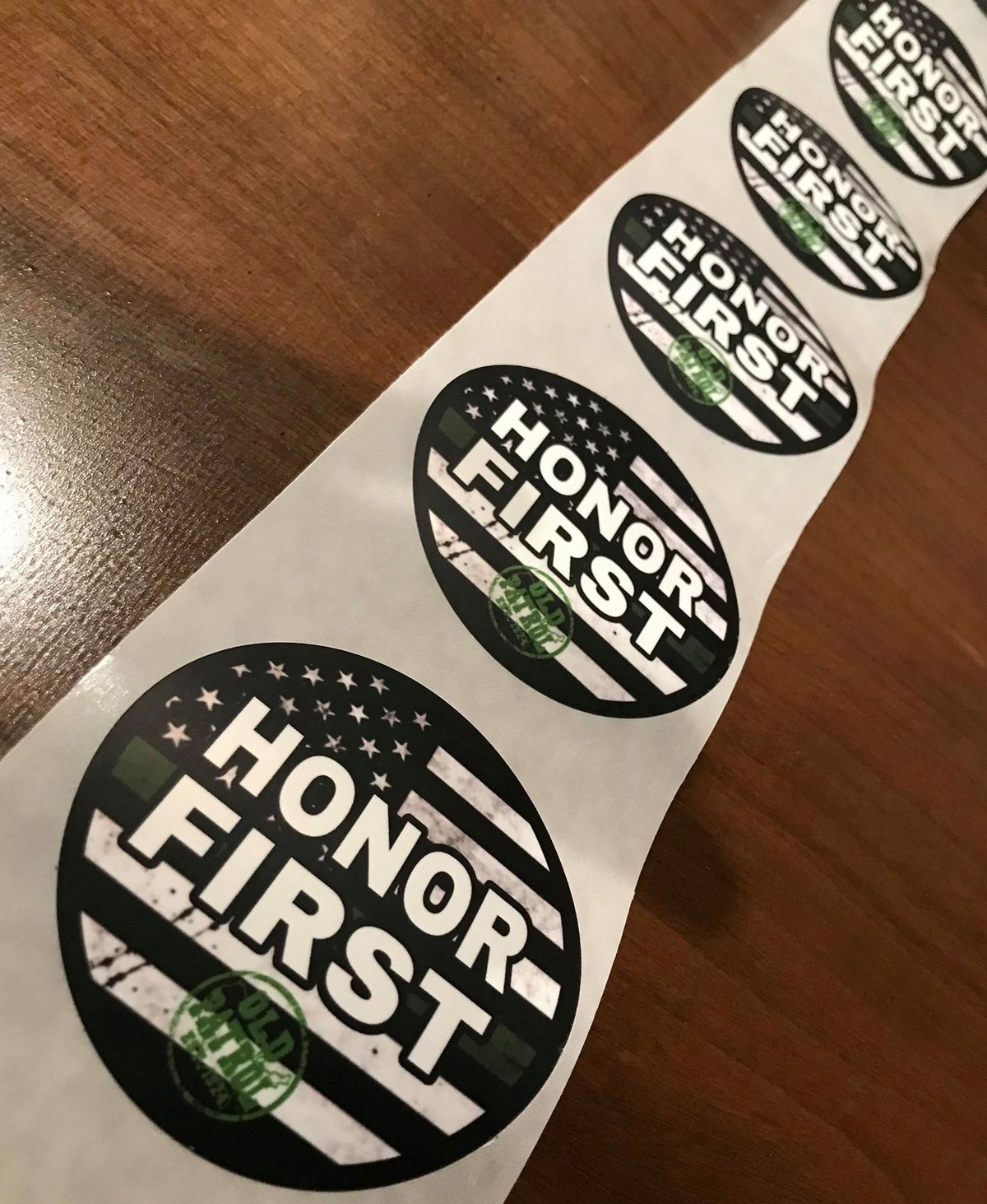 Image of HONOR FIRST ~ GREEN LINE DECAL
