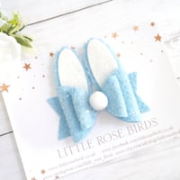 Image 1 of Blue Glitter Bunny Bow