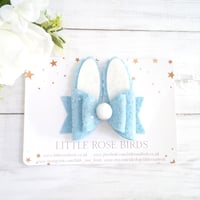 Image 3 of Blue Glitter Bunny Bow