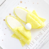Image 2 of Yellow Glitter Bunny Bow