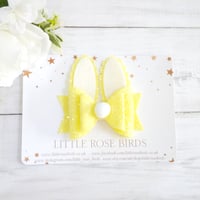 Image 3 of Yellow Glitter Bunny Bow