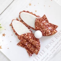 Image 2 of Rose Gold Glitter Bunny Bow