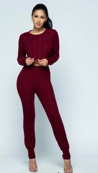 Image 1 of Wine Down Knit Set