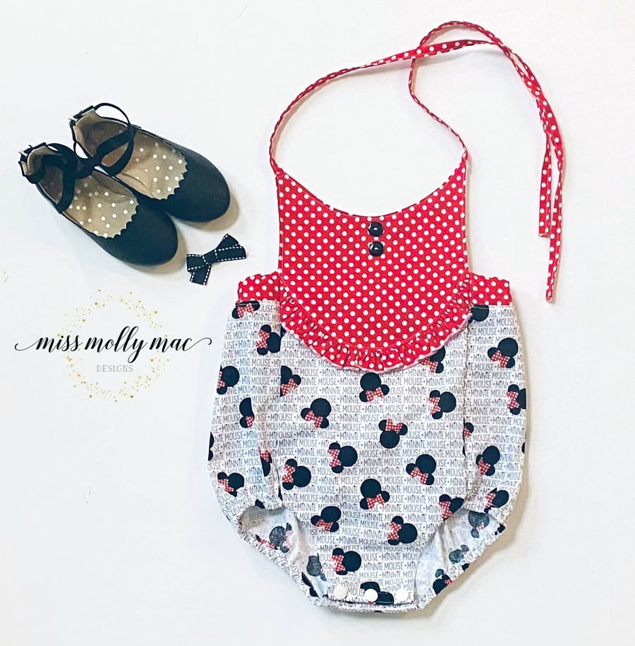 Image of OOAK Minnie Romper- 18-24m
