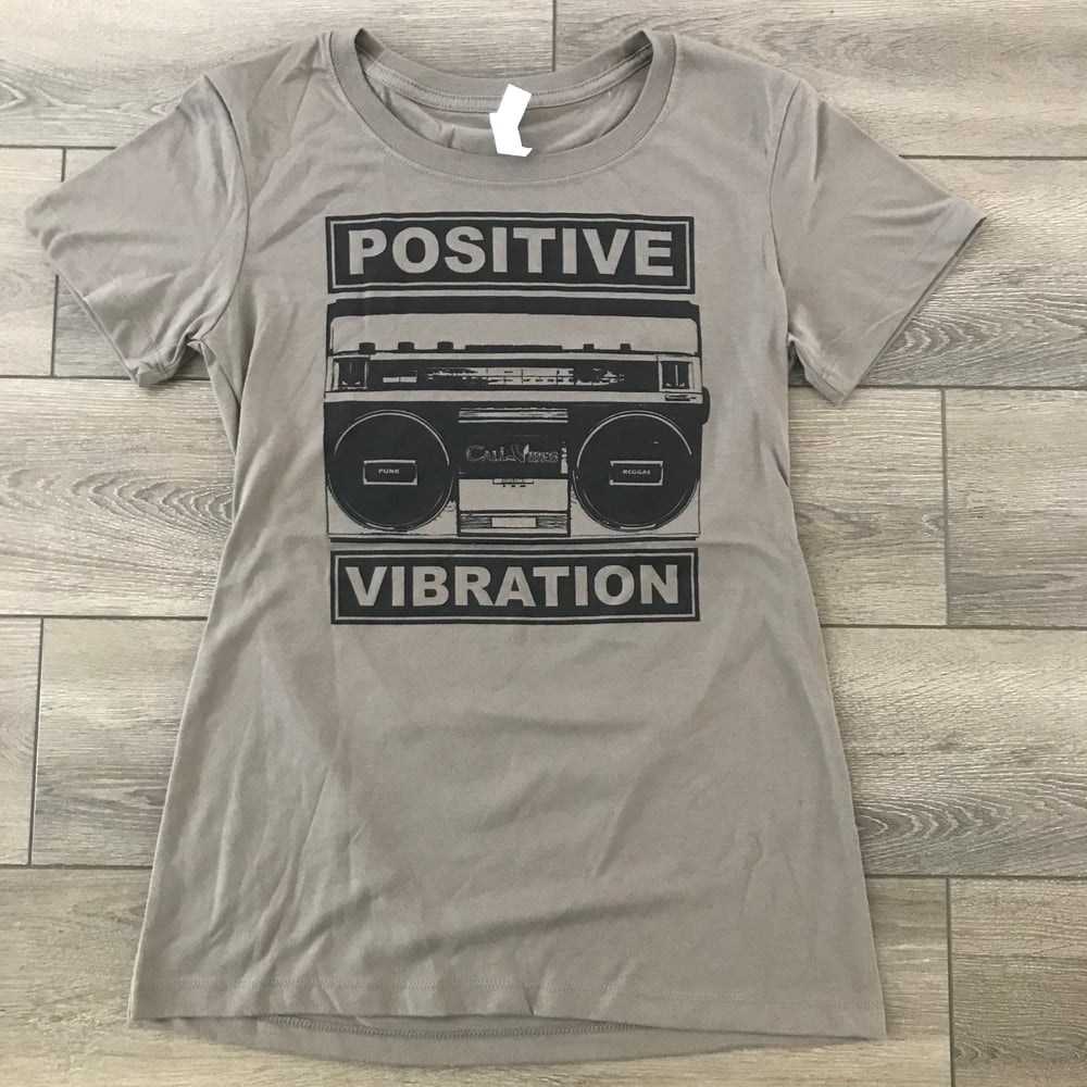 Image of Positive Vibration Radio Womens Tee Warm Grey