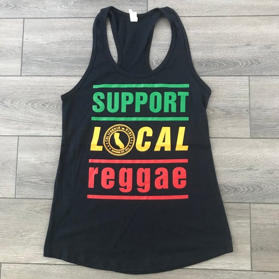 Image of Support Local Reggae Classic Womens Black Tank Top