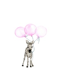 Baby Zebra with Pink Balloons - From the CityLife Collection