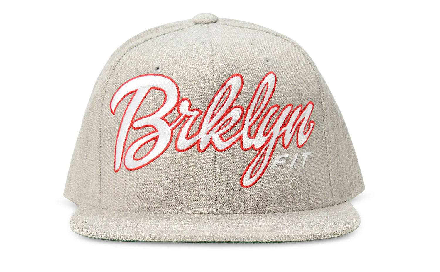 Image of BRKLYN FIT® LOGO (HEATHER GREY/WHITE/RED) - SNAPBACK 