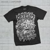 Image of OVERTHROW x GREG MIKE DEFEND THE CASTLE T-SHIRT CHARCOAL