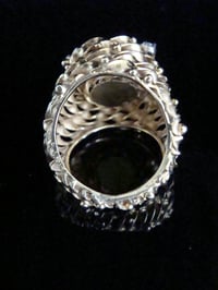 Image 2 of Retro designer handmade 18ct onyx and diamond ring