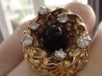 Image 5 of Retro designer handmade 18ct onyx and diamond ring