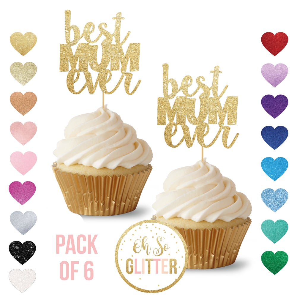 Image of Best Mum ever - cupcake toppers