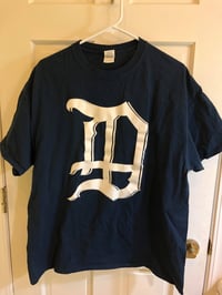 "D" T-shirt. White/Navy