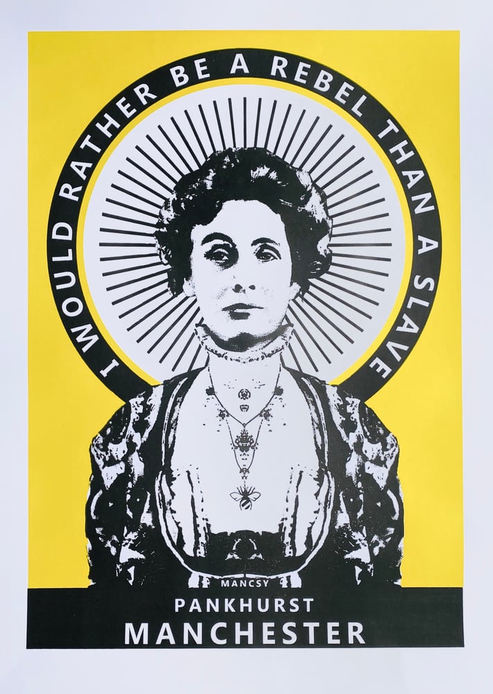Image of A2 Pankhurst Yellow screen print 