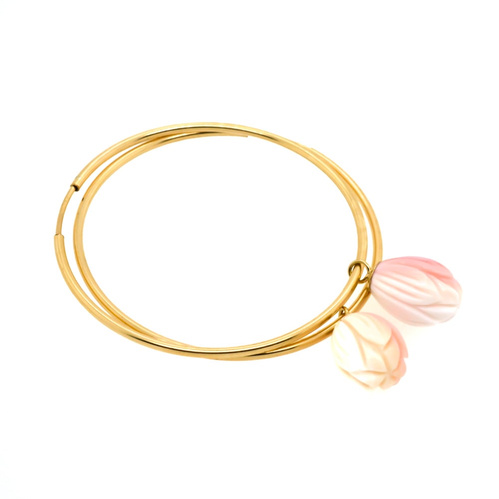 Image of Pikake Hoop Earrings Pink or White