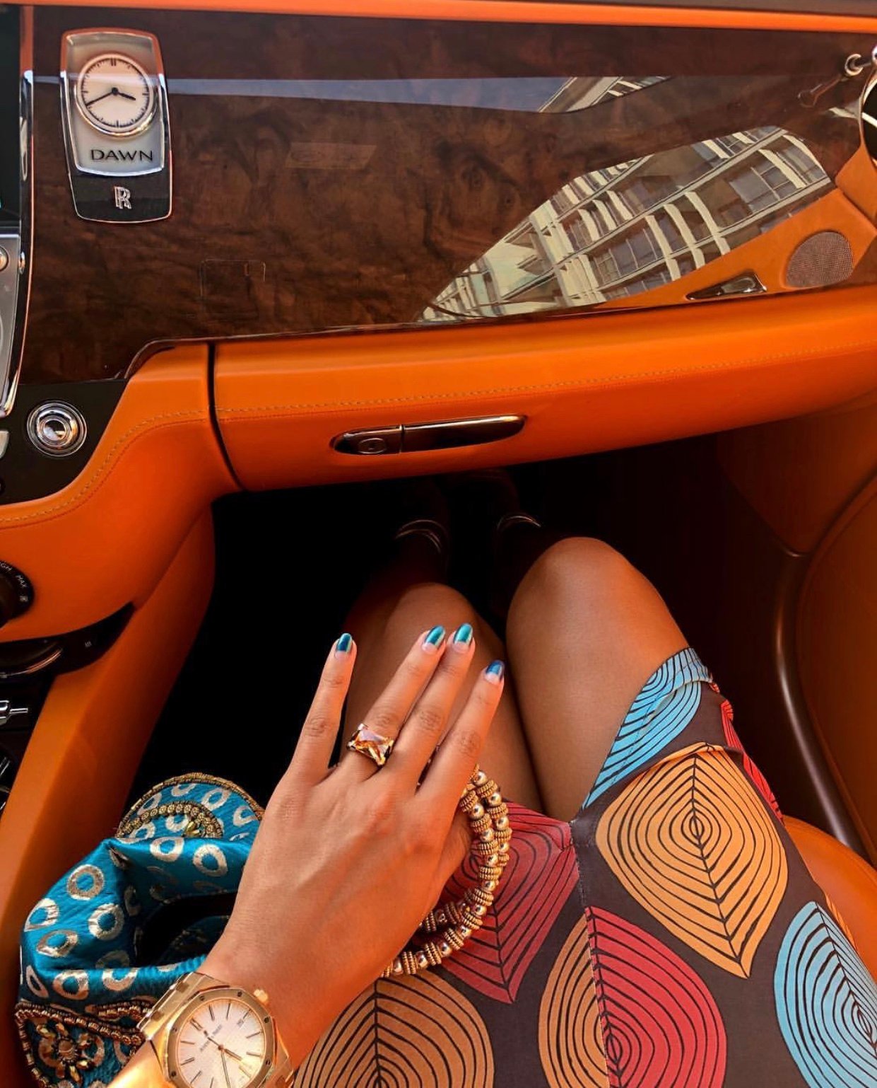 Image of AFRICAN PRINT FLOWY MAXI DRESS WITH SLIT ON FRONT (XS)