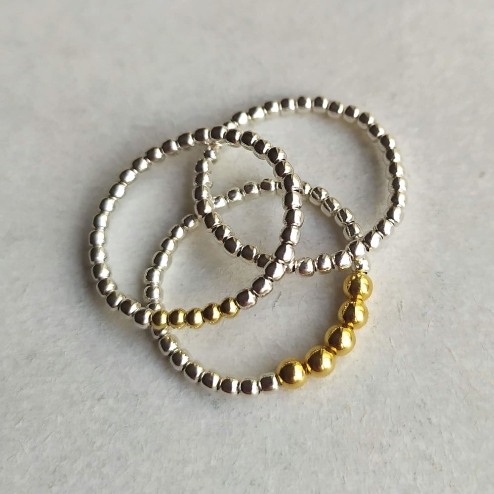 Image of lot de bagues argent et Or "Lux"