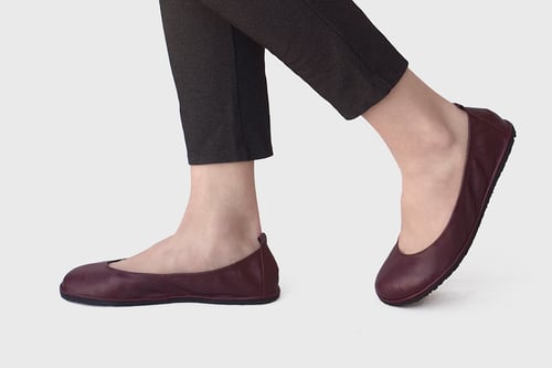 Image of Lotus in Burgundy - Leather Ballet flats