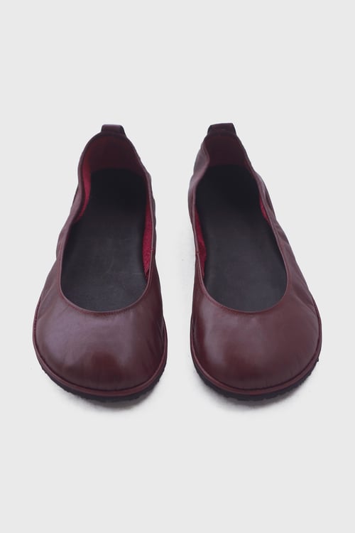 Image of Lotus in Burgundy - Leather Ballet flats