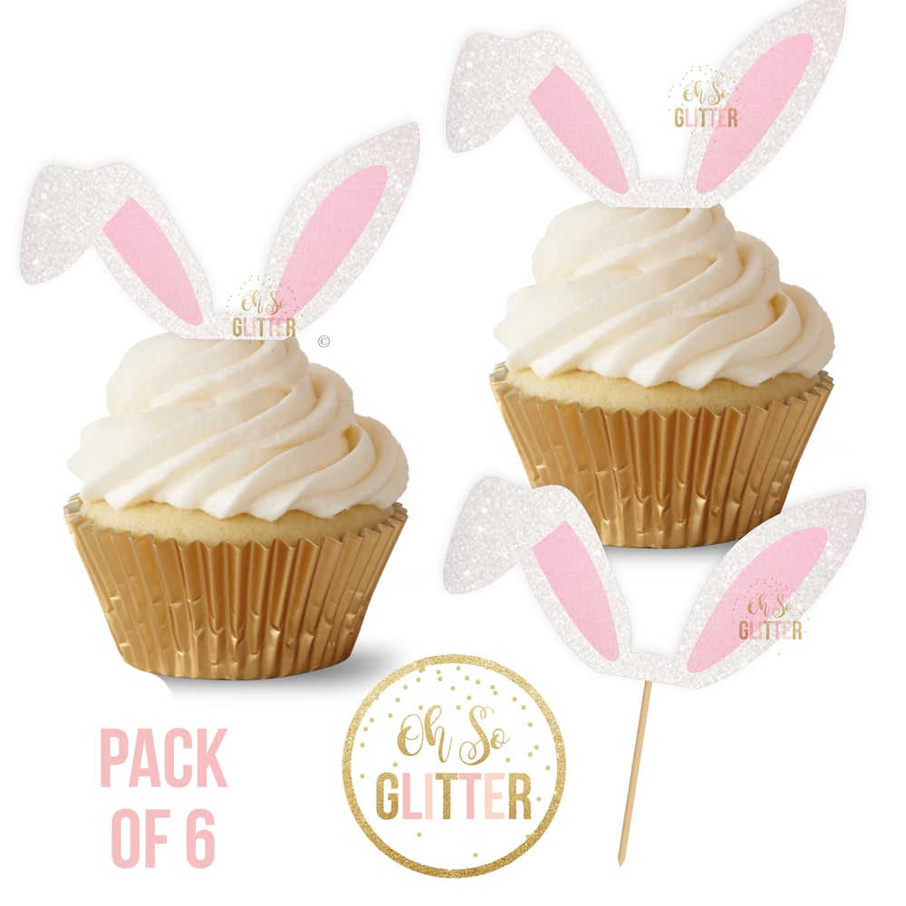 Image of Bunny Ears cupcake toppers