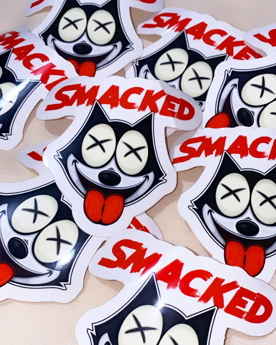 Image of “Smacked Feline” Sticker Slaps 