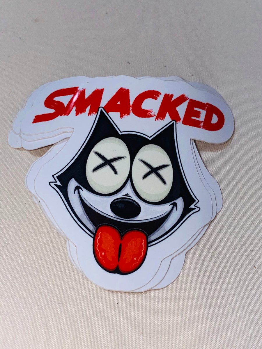 Image of “Smacked Feline” Sticker Slaps 