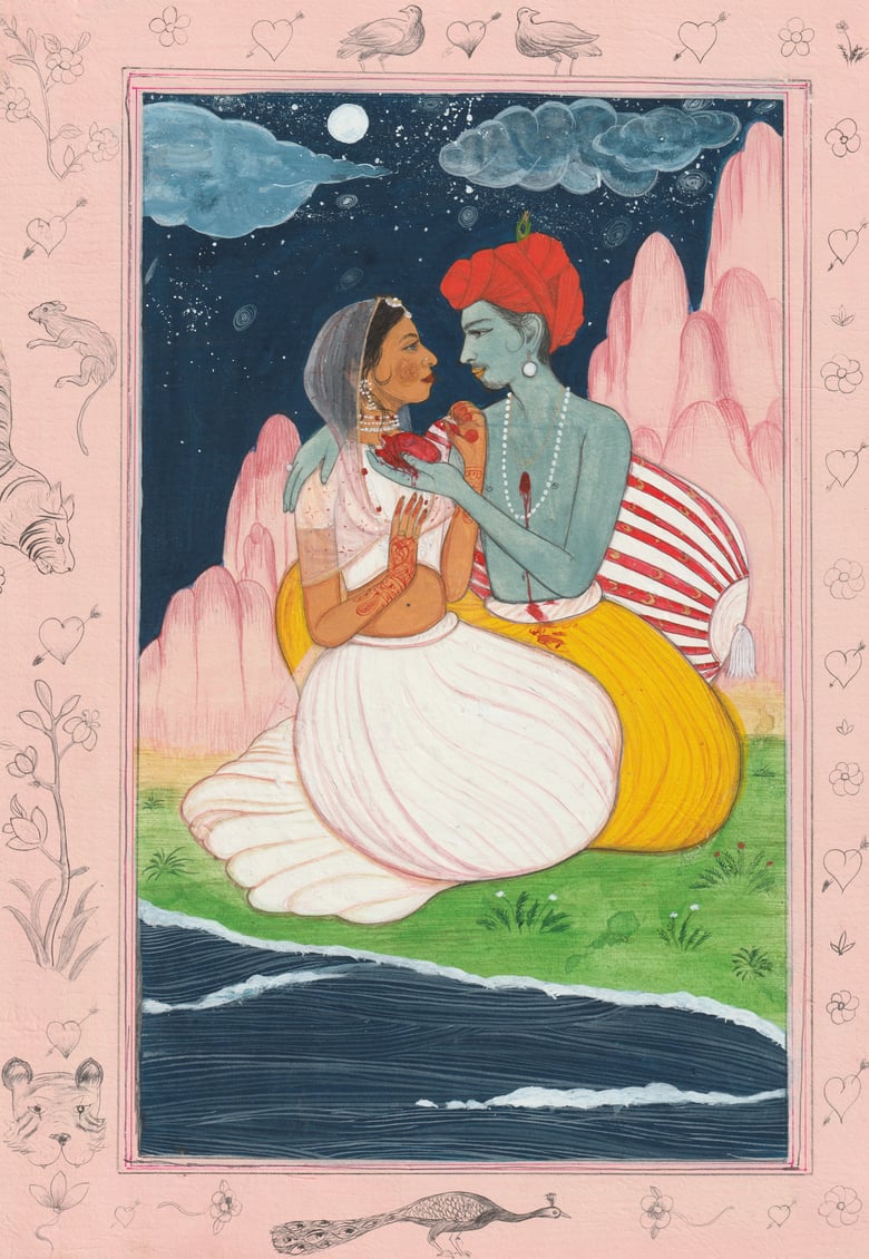 Image of Fine Art Print - Krishna gives Radha his heart 2019 - A4