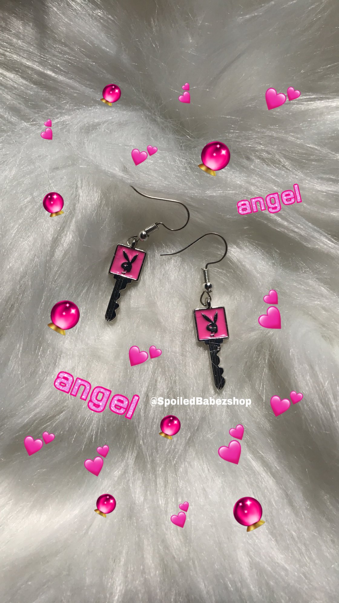 Image of Pink Playboy Key Earrings (preorderѕ)