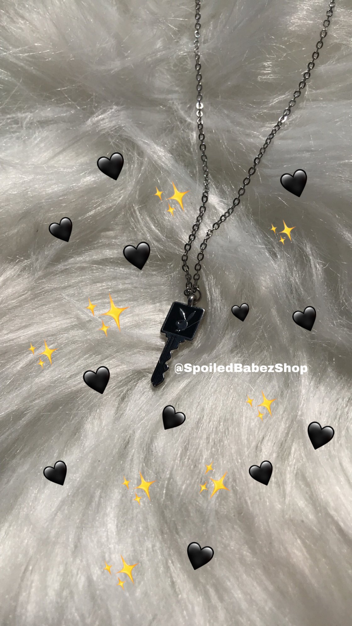 Image of Black Playboy Key Necklace