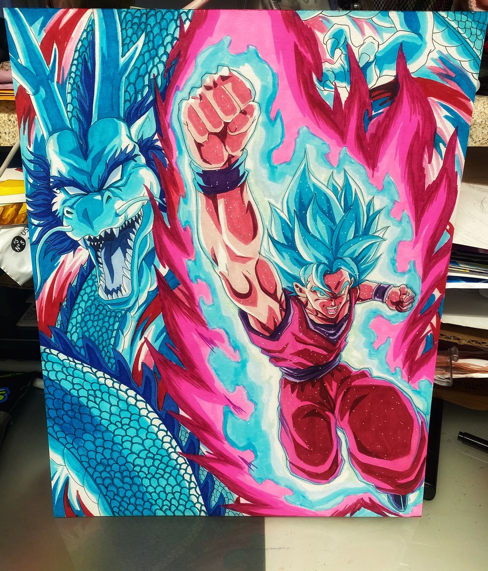 Image of Goku ssjb kaioken dragon fist 