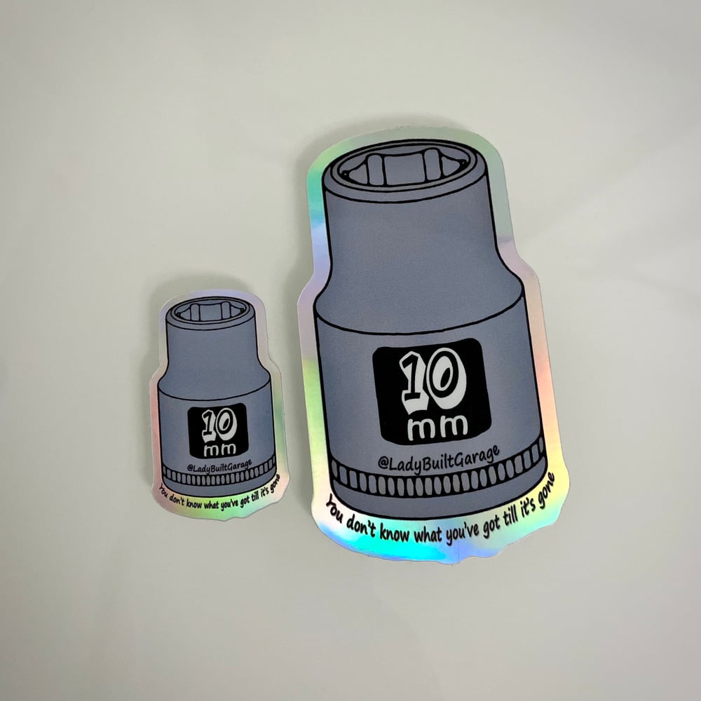 Image of 10mm Socket Sticker - Holographic (Multiple Sizes)