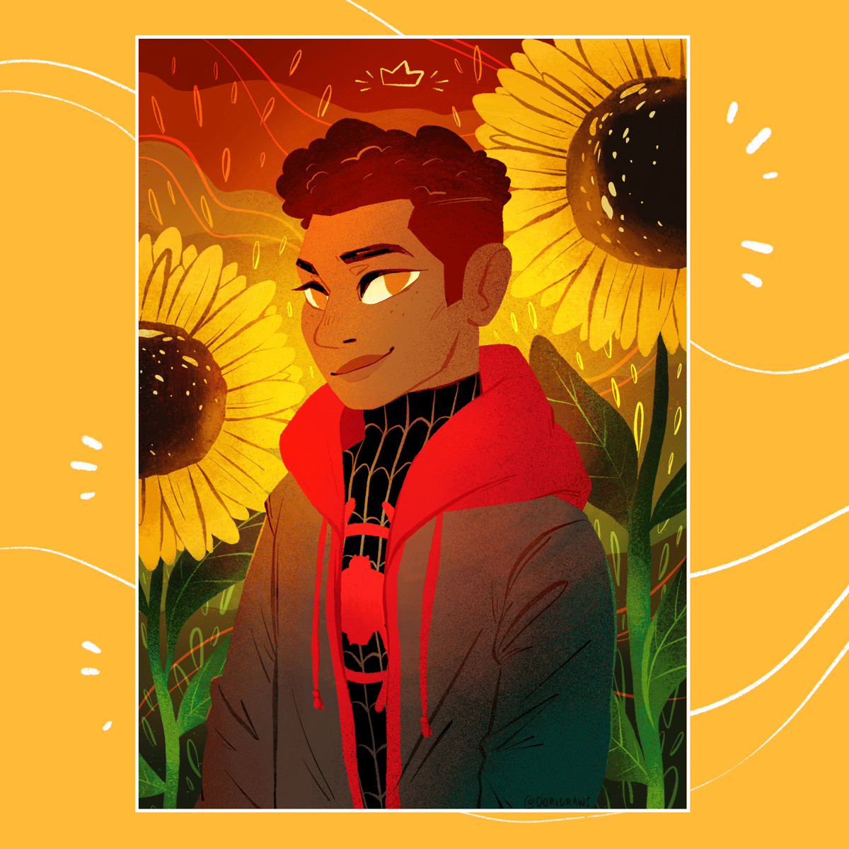 Miles Morales 5x7 Postcard Print DORIANA PRESSACCO ILLUSTRATION