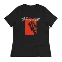 Image 4 of Women's Love is the Message relaxed fit Tee - available in black, grey, or white