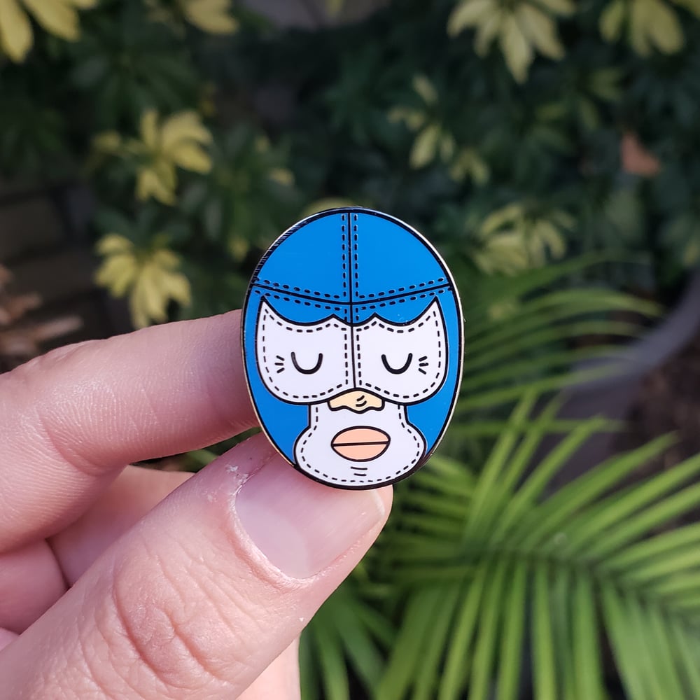 Blue Luchador Enamel Pin