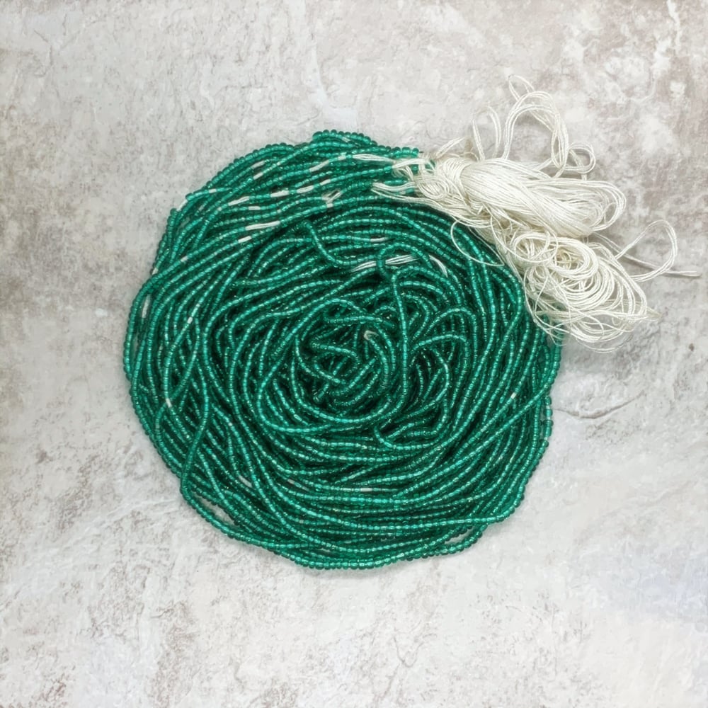 Image of Emerald Mini Tie Waist bead 