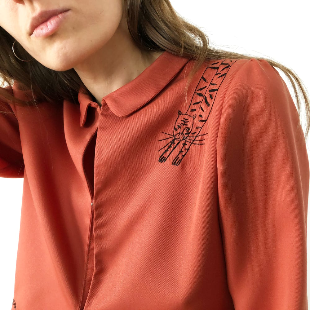 Image of Sample sale: Arinna shirt in terracotta 100%organic tencel, handmade in Berlin