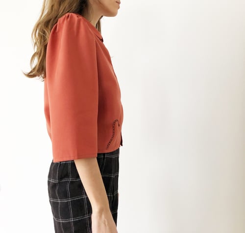 Image of Sample sale: Arinna shirt in terracotta 100%organic tencel, handmade in Berlin