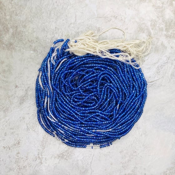 Image of Blue Mini Tie Waistbead 