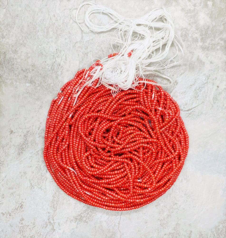 Image of Red Mini Tie Waistbead 