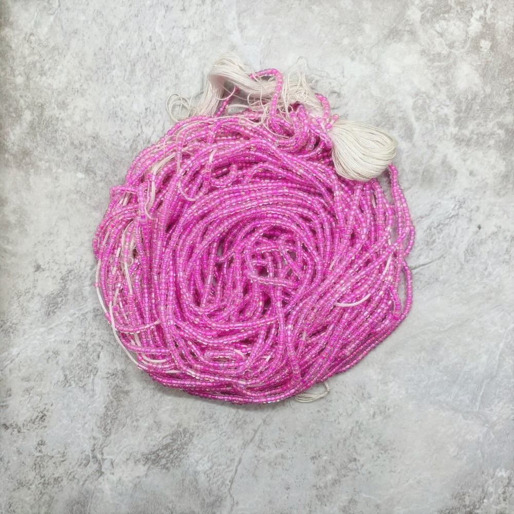 Image of Light Pink Mini Tie Waistbead 