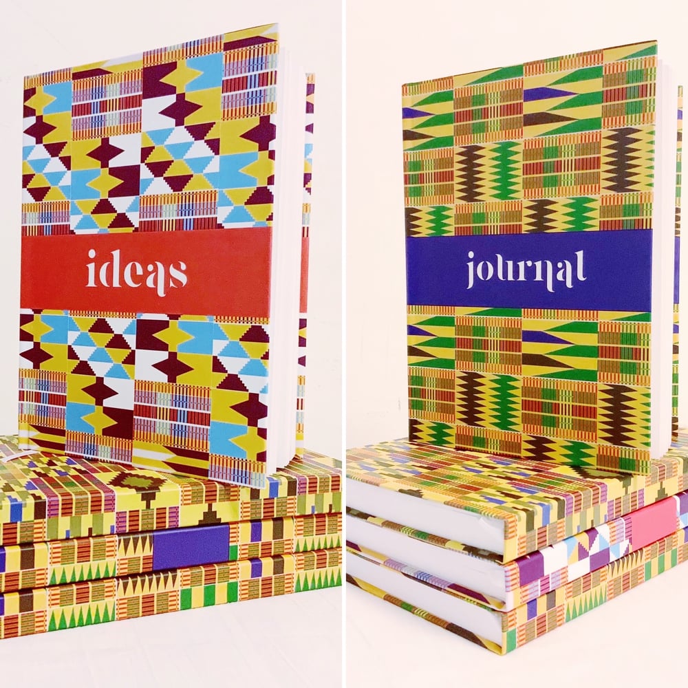 Image of Legacy Collection: Kente Hardcover Journals in Blue and Pink