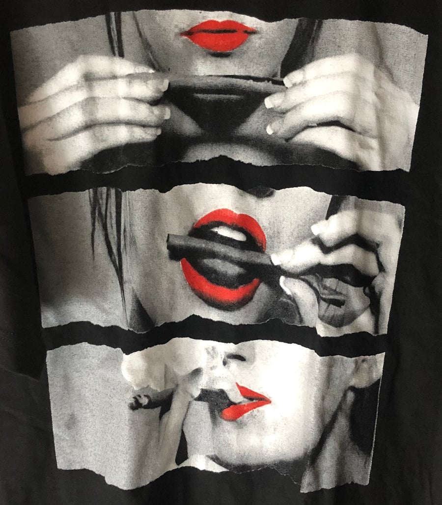 Image of Rolling Blunt Red Lips T Shirt 