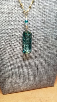 Image 1 of Green Amethyst with Labradorite Chain 